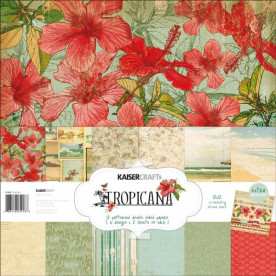 Набор бумаги Tropicana, 30х30 см 12 листов + наклейки от Kaisercraft