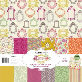 Набір паперу Flora Delight, 30х30 см, 12 аркушів + наклейки від Kaisercraf