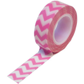 Паперовий скотч Chevron Pink 9 м, 15 мм від компанії Queen and Co