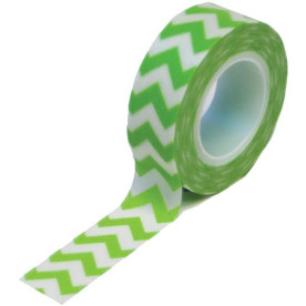 Бумажный скотч Chevron Green 9 м, 15 мм от компании Queen and Co