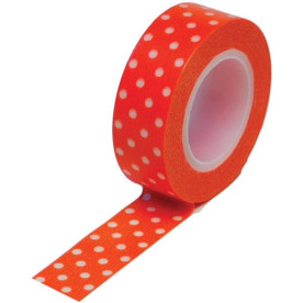 Паперовий скотч Polka Dot Orange 9 м, 15 мм від компанії Queen and Co