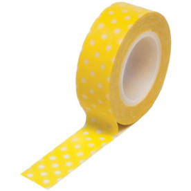 Паперовий скотч Polka Dot Yellow 9 м, 15 мм від компанії Queen and Co