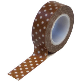 Паперовий скотч Polka Dot Brown 9 м, 15 мм від компанії Queen and Co