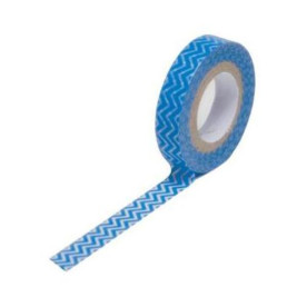 Паперовий скотч Skinnie Minnie Blue Chevron 9 м, 15 мм від компанії Queen and Co