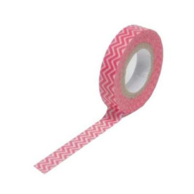 Бумажный скотч Skinnie Minnie Pink Chevron 9 м, 15 мм от компании Queen and Co
