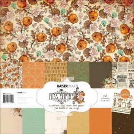 Набір паперу Miss Empire, 30х30 см, 12 аркушів + лист з наклейками від Kaisercraft