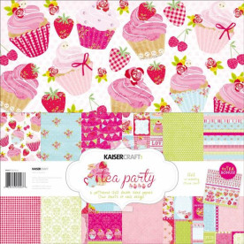 Набір паперу Tea Party 12 л + наклейки 30х30 см від Kaisercraft