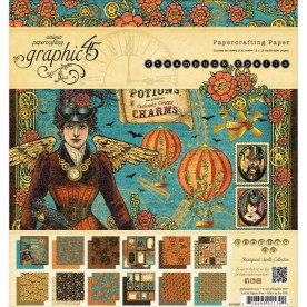 Набор двусторонней бумаги Steampunk Spells 12 листов 20х20 см от Graphic 45