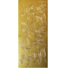 Контурные наклейки "Бабочки" золотистого цвета, JeJe