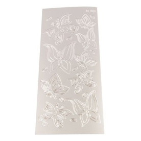 Контурные наклейки "Бабочки" серебристого цвета, JeJe