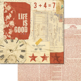 Двусторонняя бумага для скрапбукинга Lille: Life is Good от 7gypsies