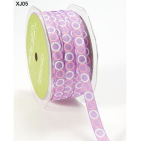 Репсова стрічка Grosgrain Circles бузкового кольору від May Arts, 10 мм, 90 см