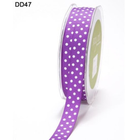 Лента GROSGRAIN/DOTS PURPLE/WHITE от May Arts, 16 мм, 90 см