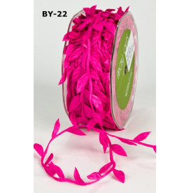Стрічка "Листя" від May Arts, колір фуксії, 90 см