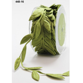 Лента с крупными листьями от May Arts, цвет оливковый, 90 см