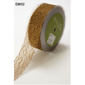 Стрічка-павутинка кольору античного золота від компанії May Arts, 3,8 см, 90 см