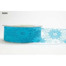 Кружево ярко-голубого цвета, ширина 3,75 см, длина 90 см от May Arts