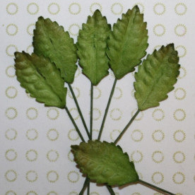 Набір декоративних листочків зеленого кольору 2х1 см, 10 шт