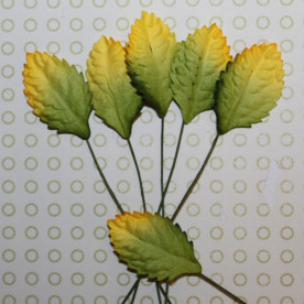 Набір декоративних листочків жовто-зеленого кольору, 2,5х1,5 см, 10 шт