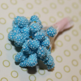 Набор тычинок голубого цвета из микробисера, 15 веточек (30 головок)