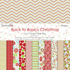 Набор бумаги из 12 листов Back to Basics Christmas Modern 30х30 см от Dovecraft