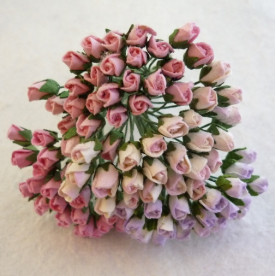 Набір 10 бутонів троянди різних кольорів в пастельних тонах 4 мм