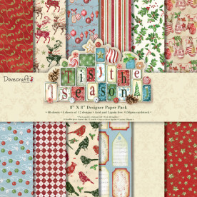 Набор бумаги Tis The Season 20х20 см 12 листов от Dovecraft