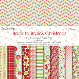 Набор бумаги Back to Basics Christmas Modern 20х20 см 12 листов от Dovecraft