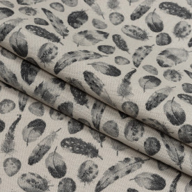 Декоративна тканина Пір'я сірий, розмір 60х70 см, бавовна 55%, щільність 200