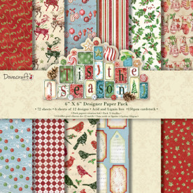 Набір паперу Tis The Season 15х15 см 24 листа від Dovecraft