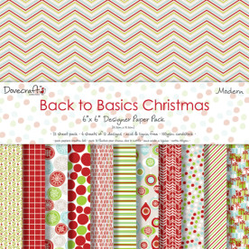 Набір паперу Back to Basics Christmas Modern 15х15 см 24 листа від Dovecraft