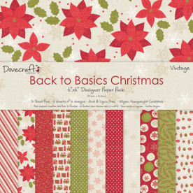 Набор бумаги Back to Basics Christmas Traditional 15х15 см 24 листа Dovecraft