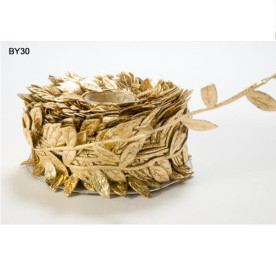 Стрічка "Листя" від May Arts, колір золотий, 90 см