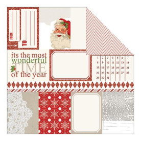 Двусторонняя бумага Notecards With Glitter 30х30 см от Teresa Collins