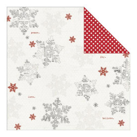 Двусторонняя бумага Snowflakes With Glitter 30х30 см от Teresa Collins