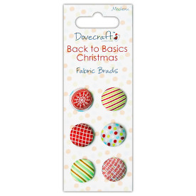 Набор тканевых брадсов Back to Basics Christmas Modern 6 шт, 2 см от Dovecraft
