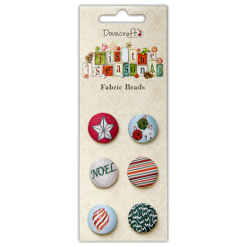 Набор тканевых брадсов ‘Tis the Season 6 шт, 2 см от компании Dovecraft