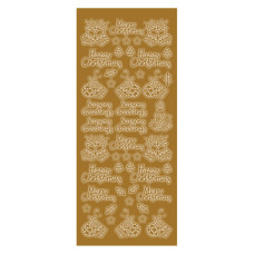 Контурні наклейки золотого кольору Gold Christmas Greetings від Dovecraft