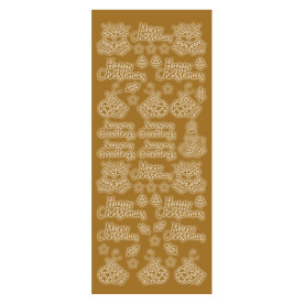 Контурні наклейки золотого кольору Gold Christmas Greetings від Dovecraft