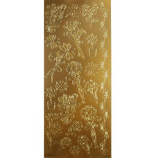 Контурні наклейки золотого кольору Gold Flowers від Dovecraft