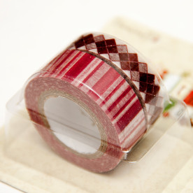 Бумажный скотч ‘Tis the Season Red 10 мм и 15 мм от компании Dovecraft