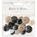 Набір дерев'яних гудзичків Back to Basics Monochrome 16 шт від Dovecraft