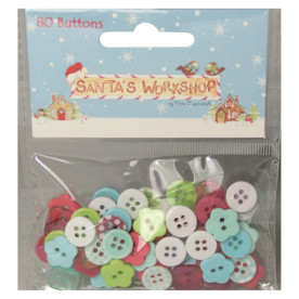 Набор пуговок Santa's Workshop 80 шт от компании Helz Cuppleditch