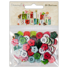 Набір гудзичків 'Tis the Season 80 шт від компанії Dovecraft
