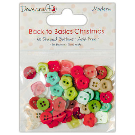 Набір гудзичків Back to Basics Christmas Modern 60 шт від компанії Dovecraft