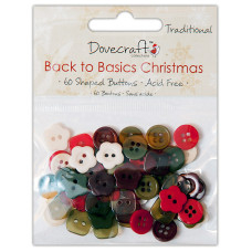 Набір гудзичків Back to Basics Christmas Traditional 60 шт від компанії Dovecraft