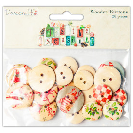 Набор деревянных пуговок 'Tis the Season 20 шт от компании Dovecraft