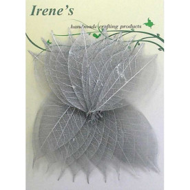 Набор скелетированных листочков Metallic Silver, 20 шт, 5-7 см