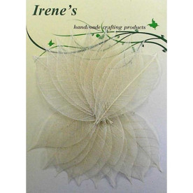 Набір скелетовані листочків Metallic White, 20 шт, 5-7 см