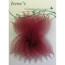 Набір скелетовані листочків Burgundy, 20 шт, 5-7 см